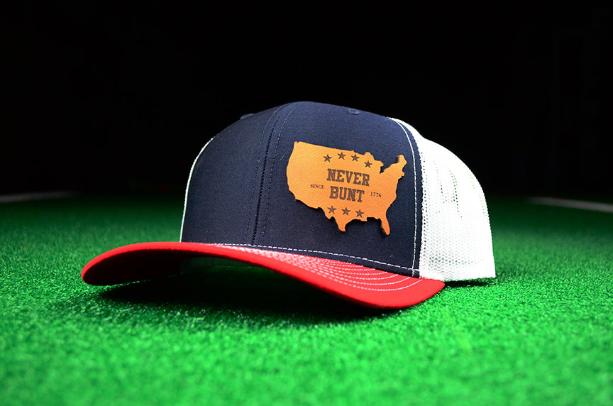Never Bunt Leather Patch Trucker Cap - Chad Longworth Velo Shop