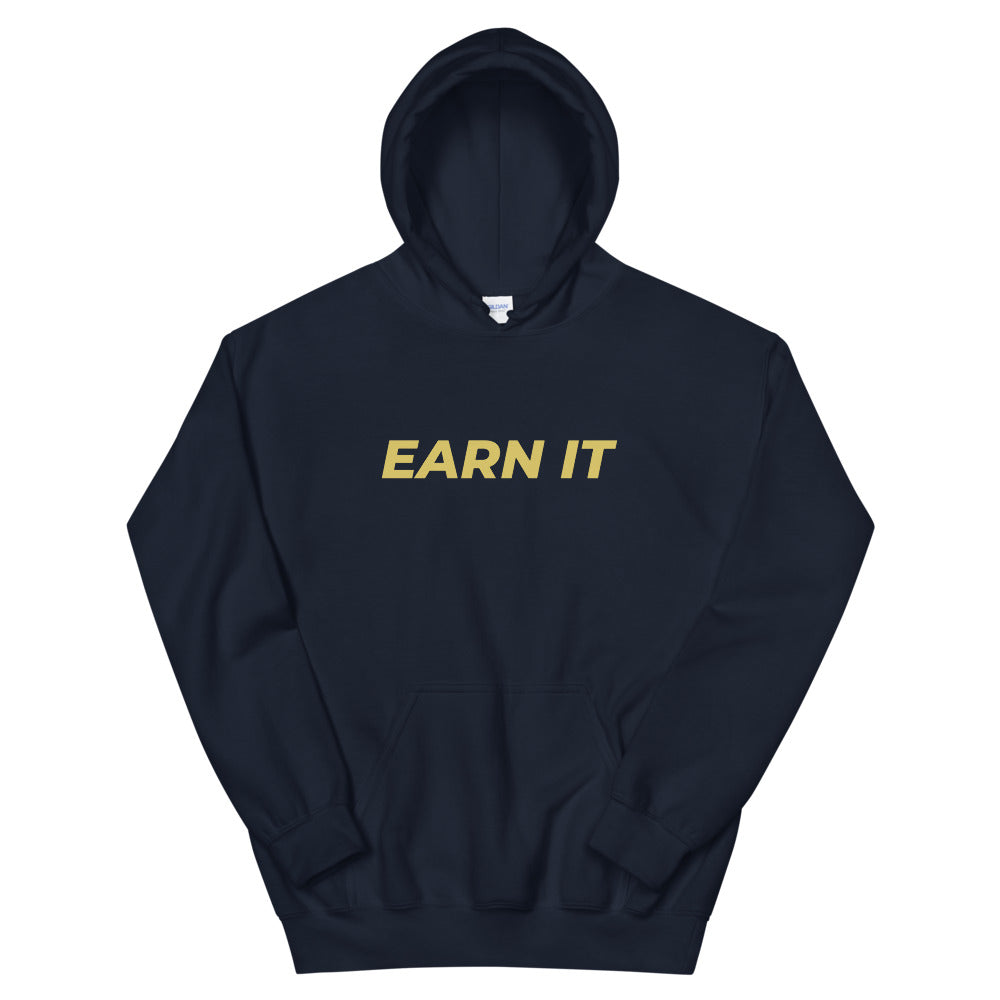 Earn It Adult Performance Hoodie - Navy/Old Gold - Chad Longworth Velo Shop