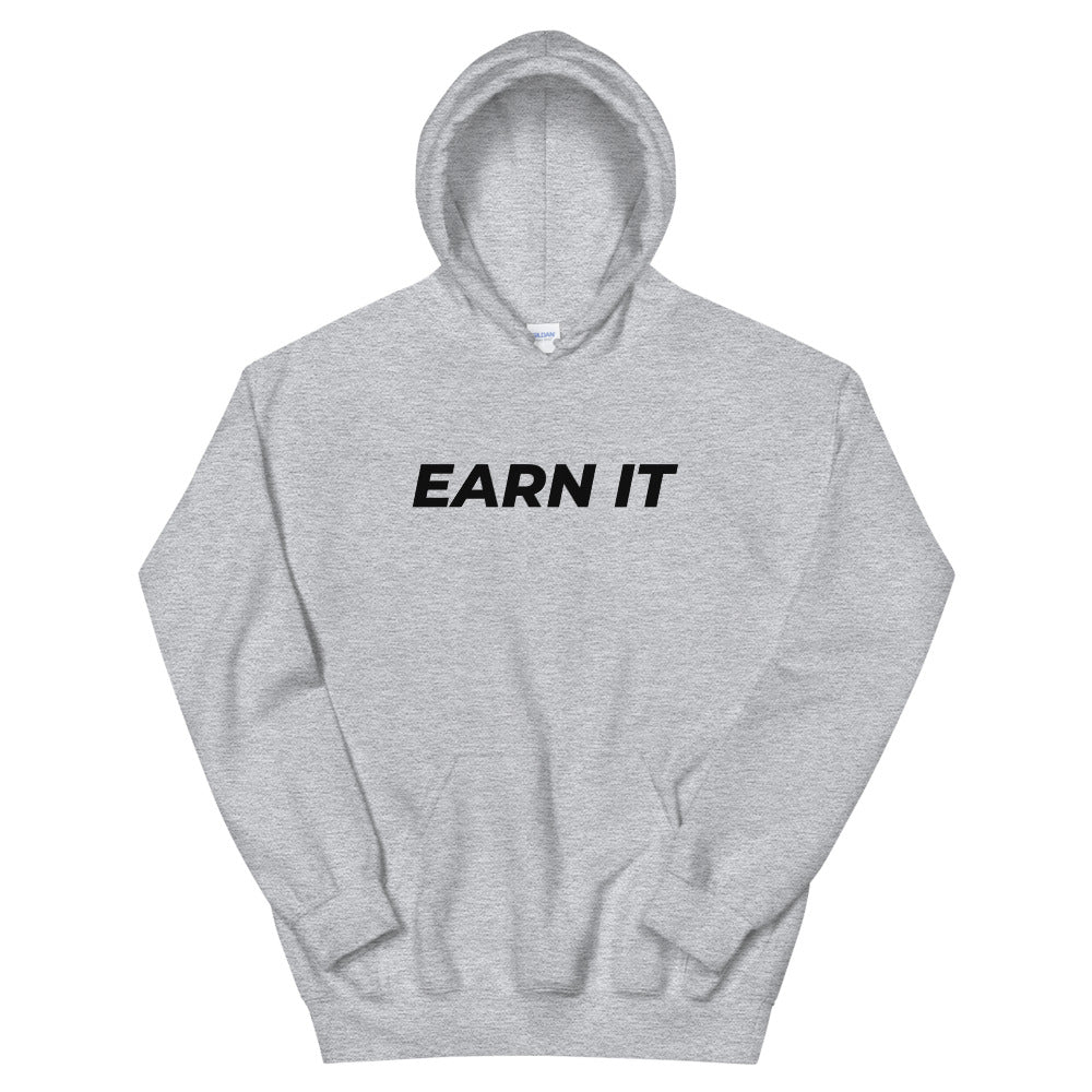 Earn it Adult Performance Hoodie - Heather Gray/Black - Chad Longworth Velo Shop